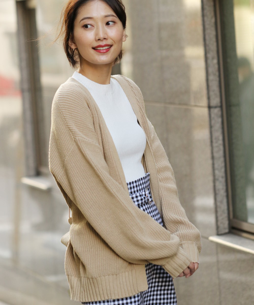 laboratory work（ラボラトリーワーク）の「アゼベルトつきカーデ（カーディガン/ボレロ・レディース・オフホワイト/ベージュ/インディゴブルー・MEDIUM）」の3枚目の写真