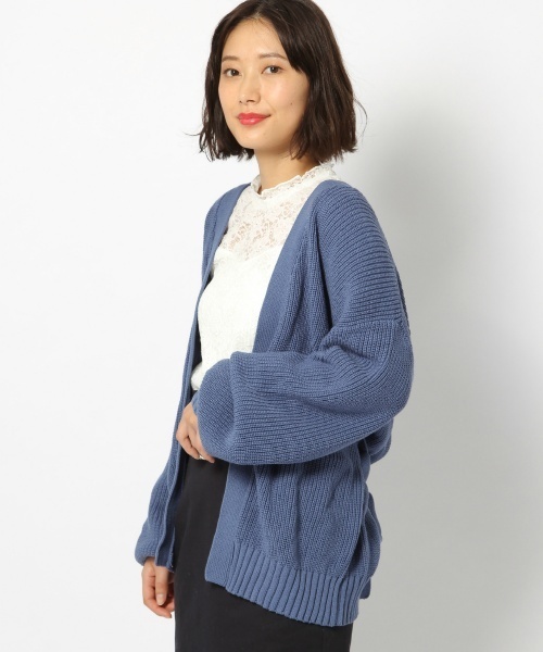 laboratory work（ラボラトリーワーク）の「アゼベルトつきカーデ（カーディガン/ボレロ・レディース・オフホワイト/ベージュ/インディゴブルー・MEDIUM）」の9枚目の写真