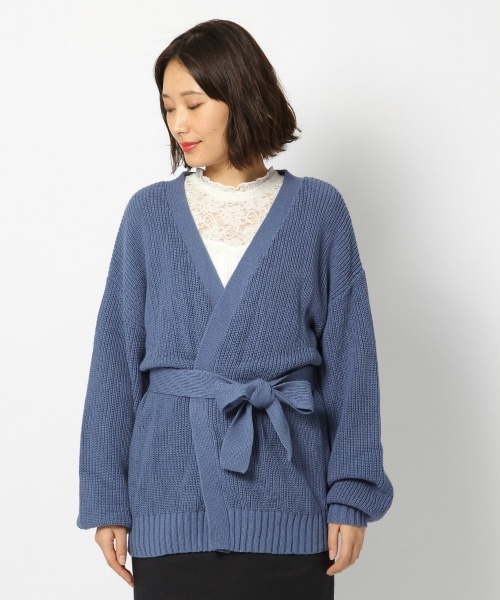 laboratory work（ラボラトリーワーク）の「アゼベルトつきカーデ（カーディガン/ボレロ・レディース・オフホワイト/ベージュ/インディゴブルー・MEDIUM）」の14枚目の写真