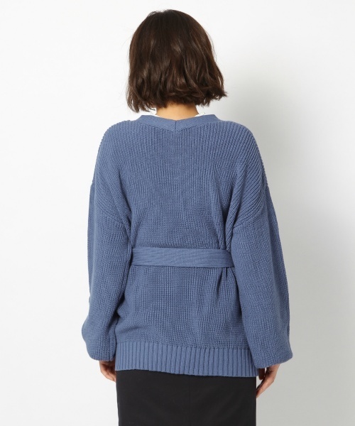 laboratory work（ラボラトリーワーク）の「アゼベルトつきカーデ（カーディガン/ボレロ・レディース・オフホワイト/ベージュ/インディゴブルー・MEDIUM）」の7枚目の写真