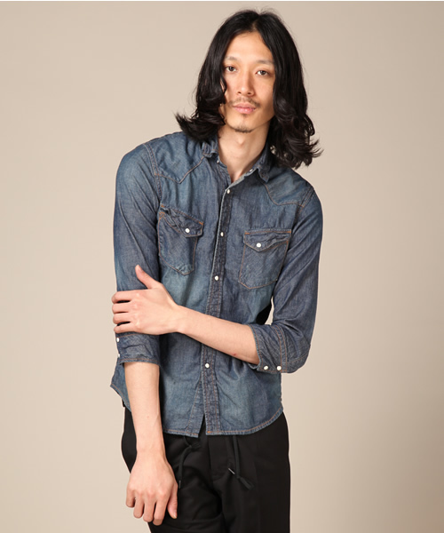 NANO universe（ナノユニバース）の「別注エアーデニムウェスタンシャツ 7/S（シャツ/ブラウス・メンズ・サックスブルー/ブルー/インディゴブルー/その他1・MEDIUM/LARGE/SMALL）」の3枚目の写真