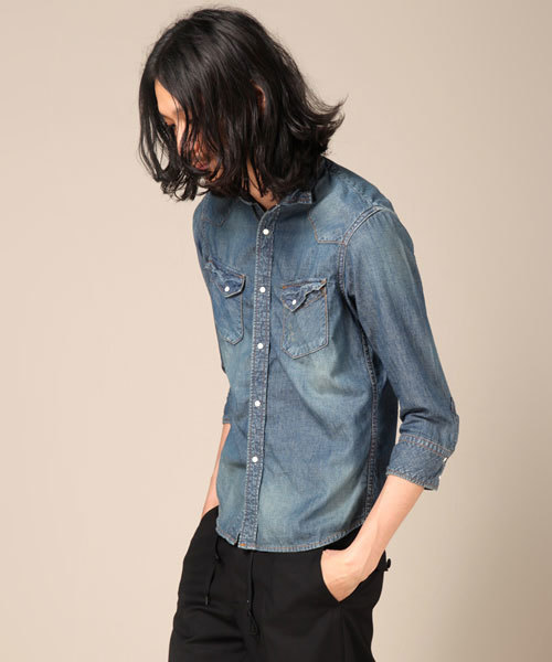 NANO universe（ナノユニバース）の「別注エアーデニムウェスタンシャツ 7/S（シャツ/ブラウス・メンズ・サックスブルー/ブルー/インディゴブルー/その他1・MEDIUM/LARGE/SMALL）」の4枚目の写真