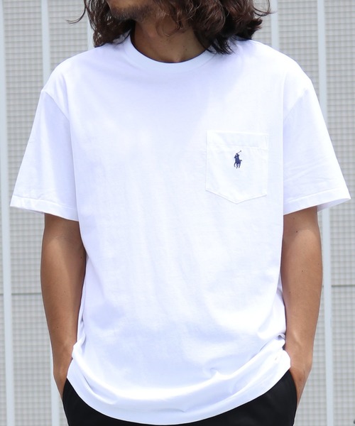 POLO RALPH LAUREN(ポロ ラルフ ローレン)の「Ralph Lauren/ポロ ラルフローレン ワンポイントロゴ クラシックコットン カットソー(Tシャツ/カットソー・メンズ・ブラック/ホワイト/ネイビー・M/L/S/XL)」の2枚目の写真