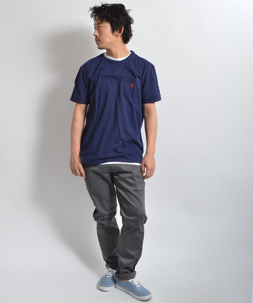POLO RALPH LAUREN(ポロ ラルフ ローレン)の「Ralph Lauren/ポロ ラルフローレン ワンポイントロゴ クラシックコットン カットソー(Tシャツ/カットソー・メンズ・ブラック/ホワイト/ネイビー・M/L/S/XL)」の7枚目の写真