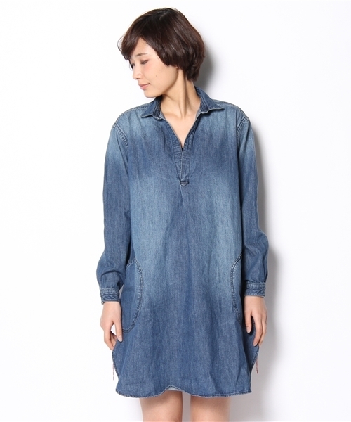 SHIPS for women（シップスフォーウィメン）の「liflattie:スキッパーチュニック（ワンピース・レディース・ブルー/ロイヤルブルー・ONE SIZE）」の3枚目の写真