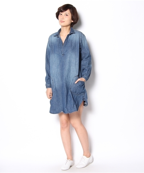SHIPS for women（シップスフォーウィメン）の「liflattie:スキッパーチュニック（ワンピース・レディース・ブルー/ロイヤルブルー・ONE SIZE）」の6枚目の写真