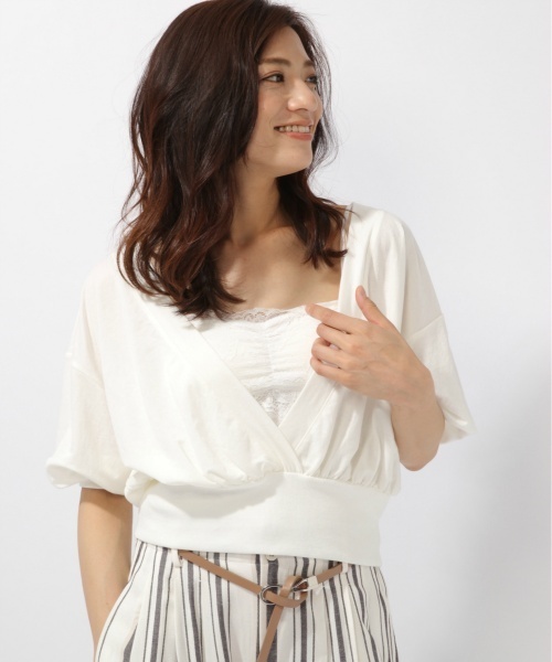 laboratory work（ラボラトリーワーク）の「2wayカシュクールプルオーバー（Tシャツ/カットソー・レディース・ホワイト/ブラック/ダークオレンジ・MEDIUM）」の20枚目の写真