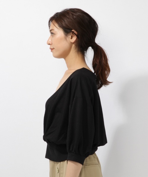 laboratory work（ラボラトリーワーク）の「2wayカシュクールプルオーバー（Tシャツ/カットソー・レディース・ホワイト/ブラック/ダークオレンジ・MEDIUM）」の13枚目の写真