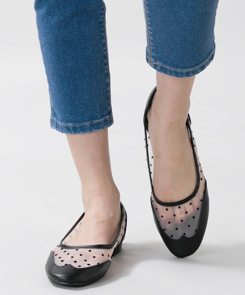 WEGO（ウィゴー）の「DISPARK/ドットシアーパンプス（パンプス・レディース・ブラック/ベージュ・LARGE/MEDIUM）」の2枚目の写真