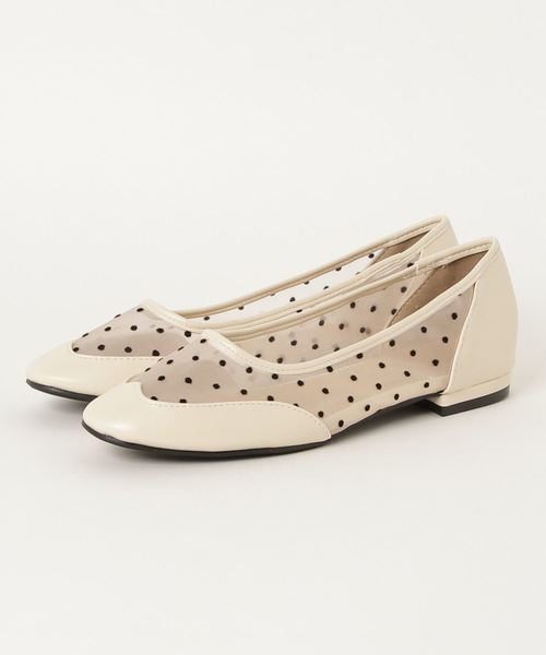 WEGO（ウィゴー）の「DISPARK/ドットシアーパンプス（パンプス・レディース・ブラック/ベージュ・LARGE/MEDIUM）」の6枚目の写真