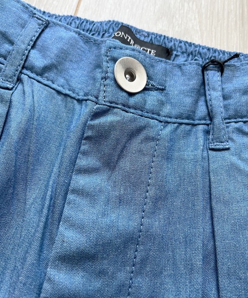 BEATJIVE(ビートジャイブ)の「クロップドパンツ スラックス デニム 薄手 シェフパンツ ワイド テーパード イージーパンツ レディース 夏 接触冷感(デニムパンツ・レディース・インディゴブルー/サックスブルー/ブラック/ライトブラック・2/3)」の13枚目の写真