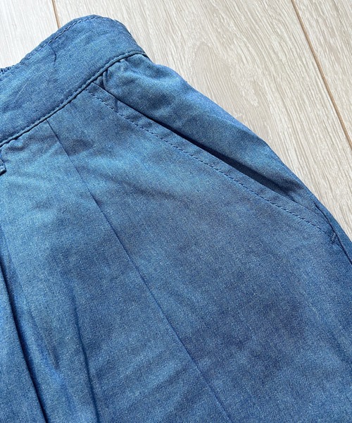 BEATJIVE(ビートジャイブ)の「クロップドパンツ スラックス デニム 薄手 シェフパンツ ワイド テーパード イージーパンツ レディース 夏 接触冷感(デニムパンツ・レディース・インディゴブルー/サックスブルー/ブラック/ライトブラック・2/3)」の14枚目の写真