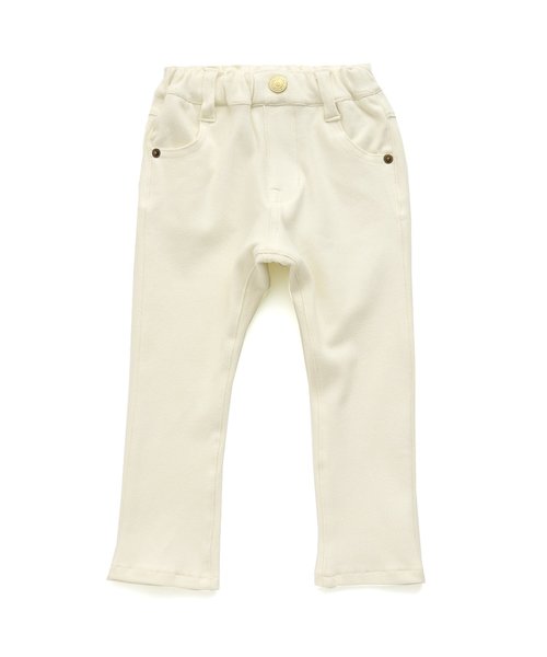 apres les cours（アプレレクール）の「ニットデニムパンツ（その他パンツ・キッズ・ネイビー/ブルー/オフホワイト/サックスブルー・90/100/80/110/120/130/140）」の2枚目の写真