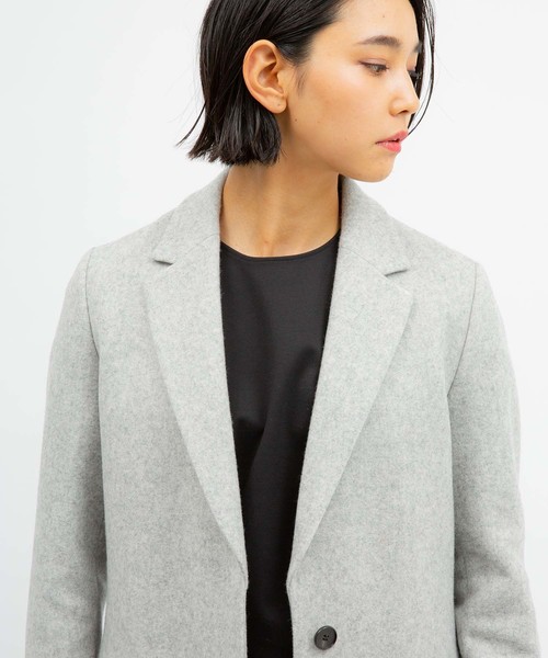 未使用級 ユナイテッドトウキョウ チェスターコート 比翼ボタン グレー L UNITED TOKYO（ユナイテッドトウキョウ）の「チェスターコート