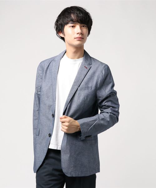 Ben Sherman(ベンシャーマン)の「シャンブレーブレザー(テーラードジャケット)」|ブルー