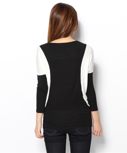 manics（マニックス）の「バイカラーチュニック（Tシャツ/カットソー・レディース・ネイビー/ブラック/キャメル・FREE）」の6枚目の写真