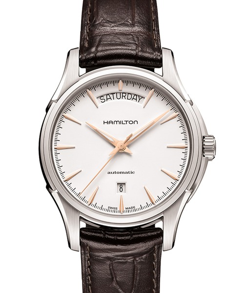 HAMILTON [ハミルトン] 腕時計 Jazzmaster （ジャズマスター） Day Date オート 自動巻き 40MM ホワイト×ブラウン（アナログ腕時計）｜HAMILTON（ハミルトン）