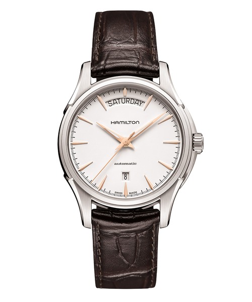 HAMILTON（ハミルトン）の「HAMILTON [ハミルトン] 腕時計 Jazzmaster （ジャズマスター） Day Date オート 自動巻き 40MM ホワイト×ブラウン（アナログ腕時計・メンズ・ホワイト・FREE）」の2枚目の写真