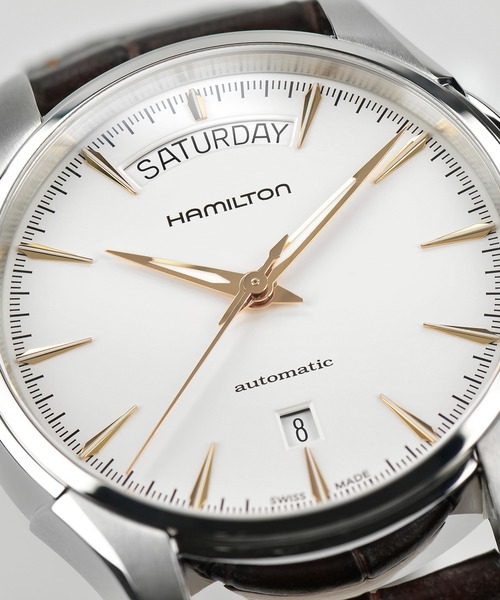 HAMILTON（ハミルトン）の「HAMILTON [ハミルトン] 腕時計 Jazzmaster （ジャズマスター） Day Date オート 自動巻き 40MM ホワイト×ブラウン（アナログ腕時計・メンズ・ホワイト・FREE）」の5枚目の写真
