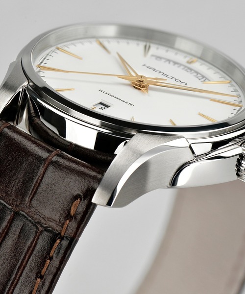 HAMILTON（ハミルトン）の「HAMILTON [ハミルトン] 腕時計 Jazzmaster （ジャズマスター） Day Date オート 自動巻き 40MM ホワイト×ブラウン（アナログ腕時計・メンズ・ホワイト・FREE）」の6枚目の写真