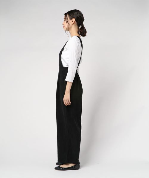 STYLEBLOCK（スタイルブロック）の「ジャガードコーデュロイワンショルダーワイドパンツ（その他パンツ・レディース・ブラック/ベージュ/カーキ/オレンジ・M）」の5枚目の写真