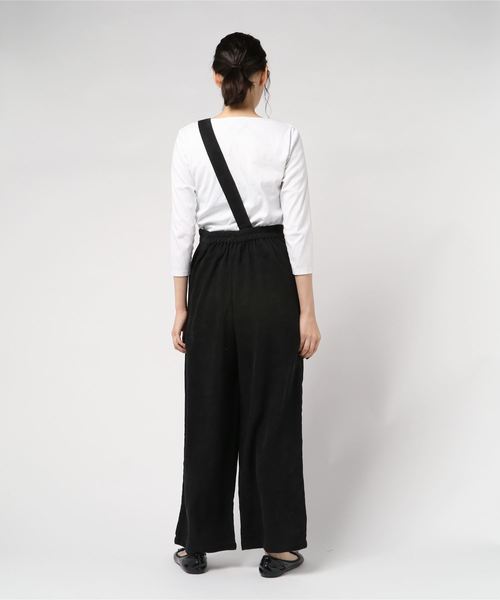 STYLEBLOCK（スタイルブロック）の「ジャガードコーデュロイワンショルダーワイドパンツ（その他パンツ・レディース・ブラック/ベージュ/カーキ/オレンジ・M）」の6枚目の写真