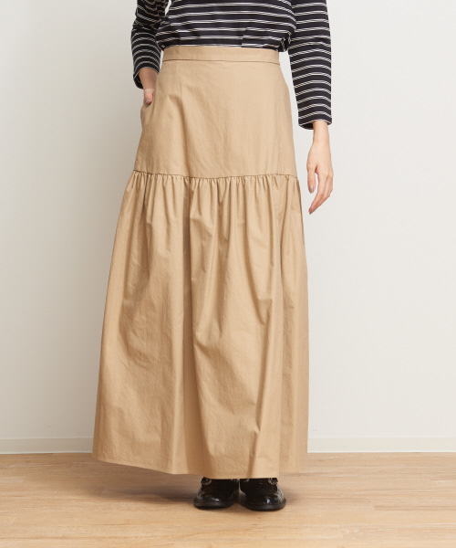 Abahouse Devinette（ドゥヴィネット）の「ギャザーマキシスカート（スカート・レディース・ベージュ/カーキ・38/36）」の4枚目の写真