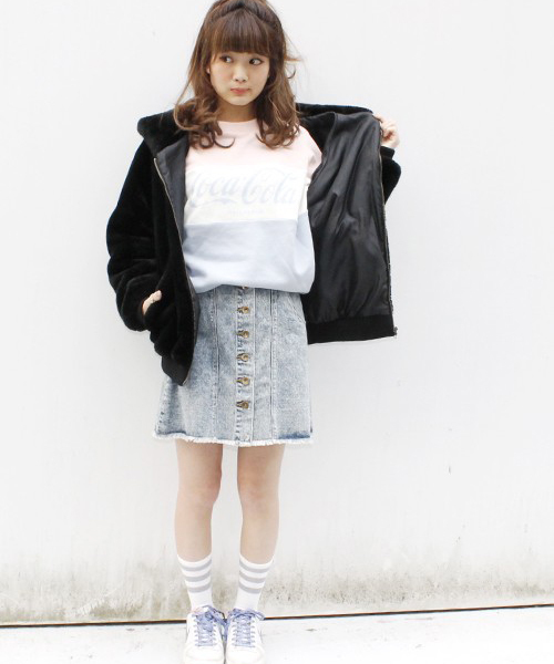 WEGO（ウィゴー）の「WEGO/Coca-Colaスウェット（スウェット・レディース・ブルー/ライトピンク・FREE）」の12枚目の写真