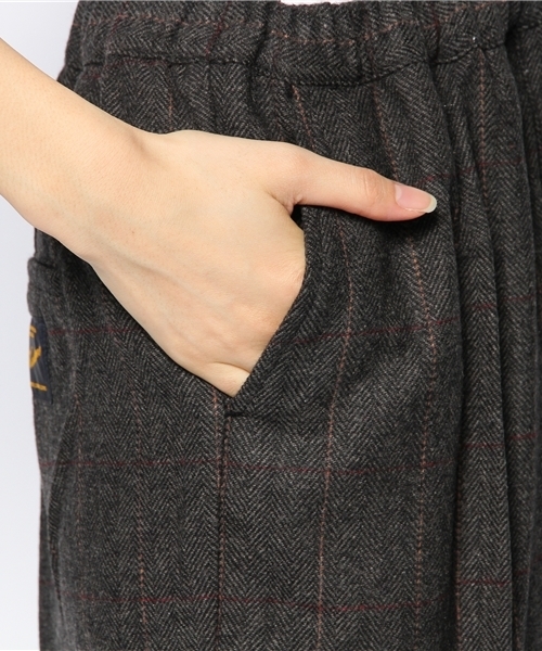 Kastane（カスタネ）の「【Kastane】ウールチェックイージーテーパードPT（スラックス・レディース・チャコールグレー/ダークグリーン・FREE）」の7枚目の写真