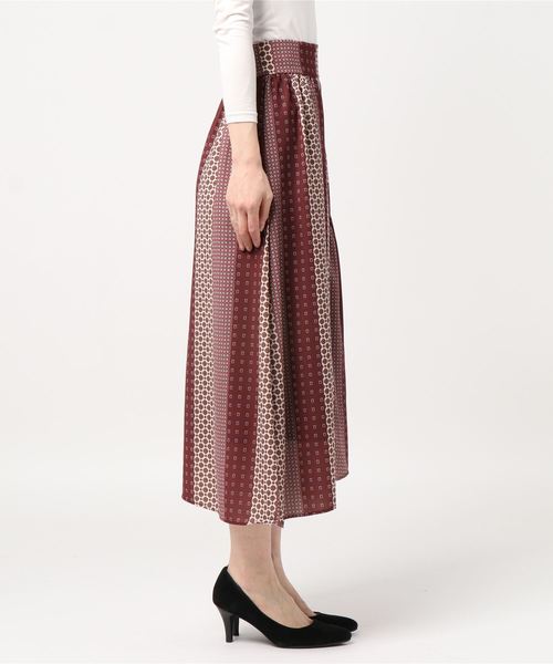 aquagirl(アクアガール)の「【aquagirl】パネル柄フレアミモレスカート(スカート・レディース・レッド/マスタード・FREE)」の12枚目の写真