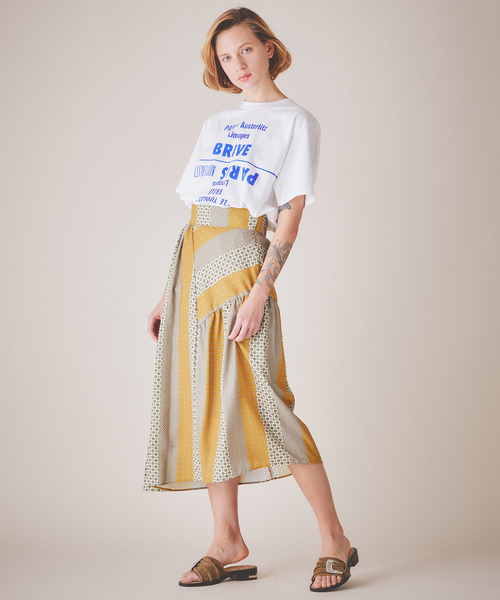 aquagirl(アクアガール)の「【aquagirl】パネル柄フレアミモレスカート(スカート・レディース・レッド/マスタード・FREE)」の17枚目の写真