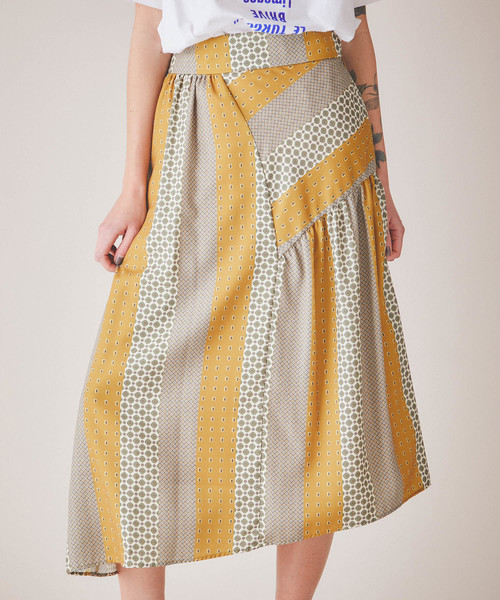 aquagirl(アクアガール)の「【aquagirl】パネル柄フレアミモレスカート(スカート・レディース・レッド/マスタード・FREE)」の15枚目の写真