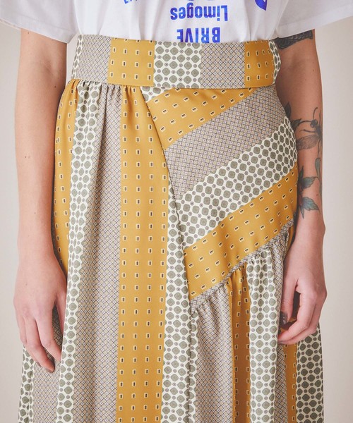 aquagirl(アクアガール)の「【aquagirl】パネル柄フレアミモレスカート(スカート・レディース・レッド/マスタード・FREE)」の20枚目の写真