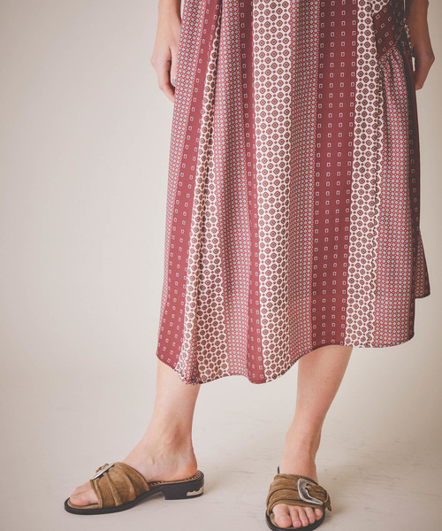 aquagirl(アクアガール)の「【aquagirl】パネル柄フレアミモレスカート(スカート・レディース・レッド/マスタード・FREE)」の19枚目の写真