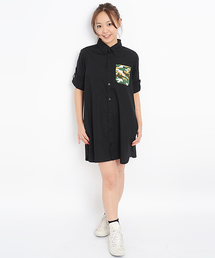 X-girl | CAMO SHIRT DRESS(ワンピース)