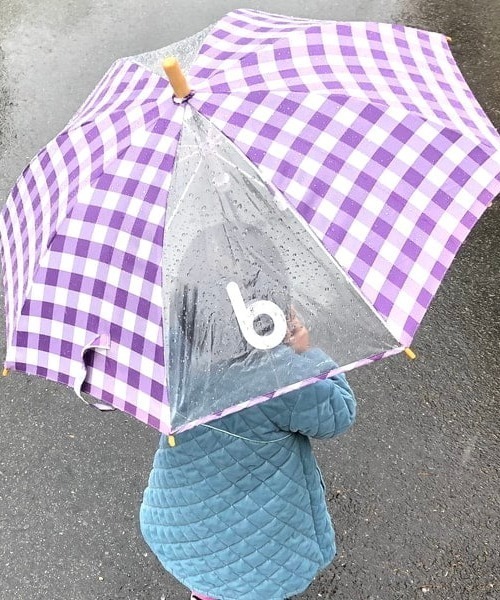 こども ビームス（コドモビームス）の「ギンガム 長傘 （45～50cm）（長傘・キッズ・バイオレット・45cm/50cm）」の2枚目の写真
