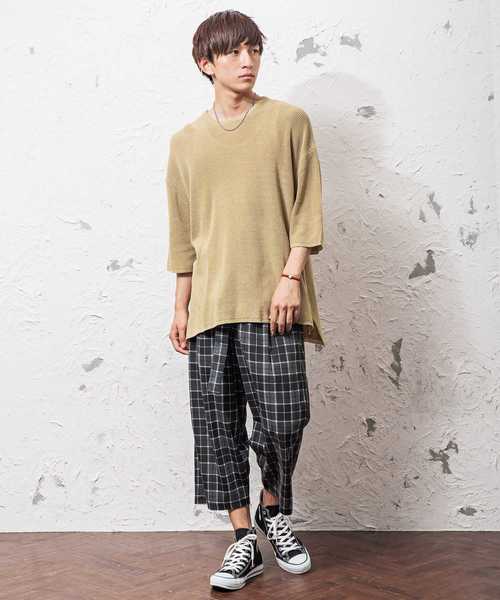 MinoriTY(マイノリティ)の「ベルト付き七分丈ワイドパンツ(その他パンツ・メンズ・ブラック/ブラック系その他/ベージュ系その他/チャコール・M/L)」の6枚目の写真