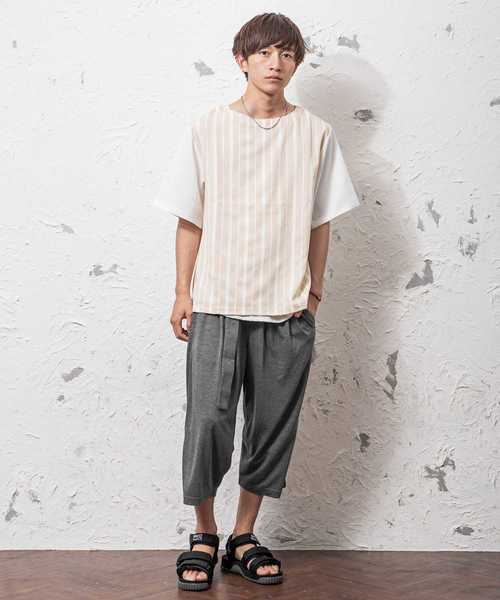 MinoriTY(マイノリティ)の「ベルト付き七分丈ワイドパンツ(その他パンツ・メンズ・ブラック/ブラック系その他/ベージュ系その他/チャコール・M/L)」の7枚目の写真