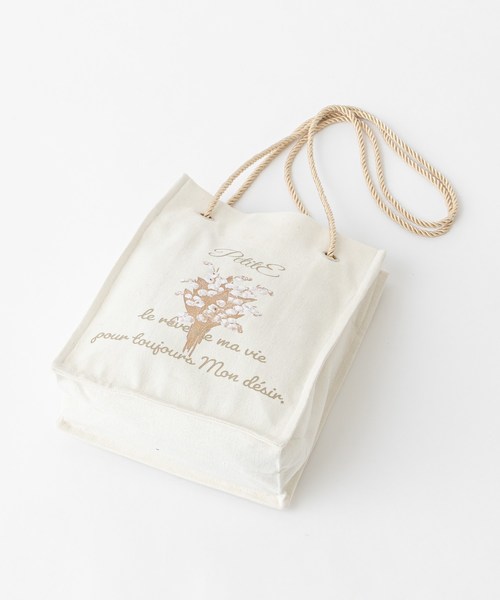 one after another NICE CLAUP(ワンアフターアナザーナイスクラップ)の「【Petite by NICE CLAUP】 スクエアトートバッグ(ショルダーバッグ・レディース・アイボリー/ベージュ・FREE)」の12枚目の写真