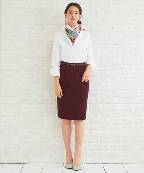 NARACAMICIE（ナラカミーチェ）の「ポンチベルト付タイトスカート（スカート・レディース・ブラック/ボルドー・SMALL/MEDIUM/LARGE）」の2枚目の写真