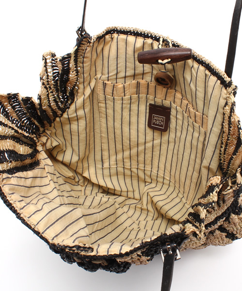 専用)JAMIN PUECHフリルデザイン かごバッグ ナチュラルベージュ 専用