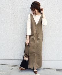 SHIPS | 【SHIPS別注】UNIVERSAL OVERALL: Vネックジャンパースカート◇(ワンピース)