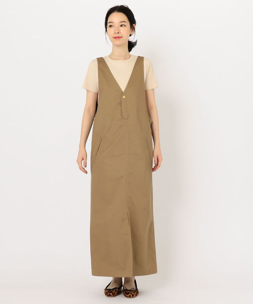 SHIPS（シップス）の「【SHIPS別注】UNIVERSAL OVERALL: Vネックジャンパースカート◇（ワンピース・レディース・ベージュ系その他・ONE SIZE）」の6枚目の写真