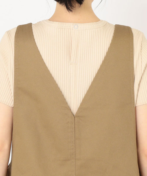SHIPS（シップス）の「【SHIPS別注】UNIVERSAL OVERALL: Vネックジャンパースカート◇（ワンピース・レディース・ベージュ系その他・ONE SIZE）」の9枚目の写真