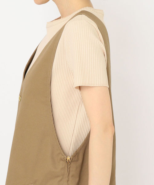 SHIPS（シップス）の「【SHIPS別注】UNIVERSAL OVERALL: Vネックジャンパースカート◇（ワンピース・レディース・ベージュ系その他・ONE SIZE）」の16枚目の写真