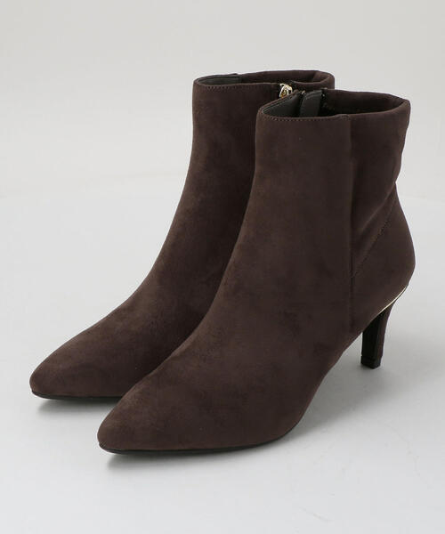 green label relaxing（グリーンレーベルリラクシング）の「◆FFC ポインテッド ショートブーツ(7cmヒール)（ブーツ・レディース・グレー/ブラック/ダークブラウン・MEDIUM/SMALL/LARGE/LL）」の3枚目の写真