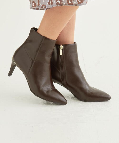 green label relaxing（グリーンレーベルリラクシング）の「◆FFC ポインテッド ショートブーツ(7cmヒール)（ブーツ・レディース・グレー/ブラック/ダークブラウン・MEDIUM/SMALL/LARGE/LL）」の11枚目の写真