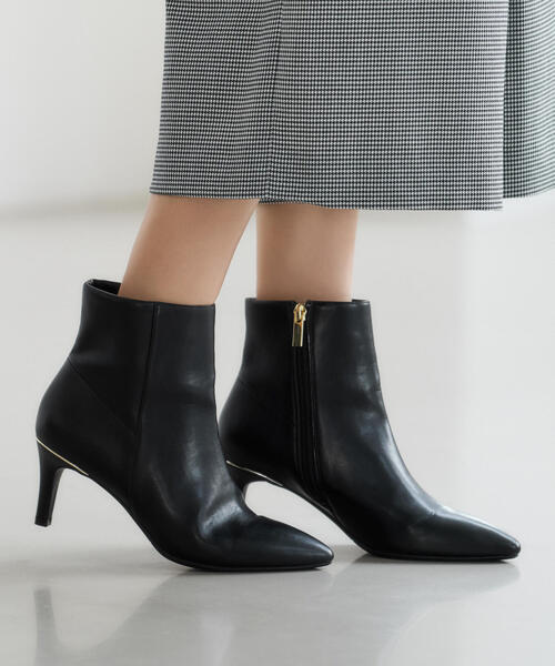 green label relaxing（グリーンレーベルリラクシング）の「◆FFC ポインテッド ショートブーツ(7cmヒール)（ブーツ・レディース・グレー/ブラック/ダークブラウン・MEDIUM/SMALL/LARGE/LL）」の9枚目の写真