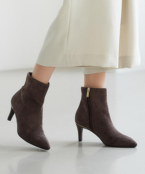 green label relaxing（グリーンレーベルリラクシング）の「◆FFC ポインテッド ショートブーツ(7cmヒール)（ブーツ・レディース・グレー/ブラック/ダークブラウン・MEDIUM/SMALL/LARGE/LL）」の8枚目の写真