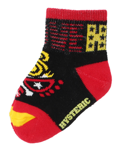 HYSTERIC MINI（ヒステリックミニ）の「BABY I LOVE HYSTERIC ソックス（ソックス/靴下・キッズ・ホワイト/ブラック/イエロー・11/9/13）」の2枚目の写真